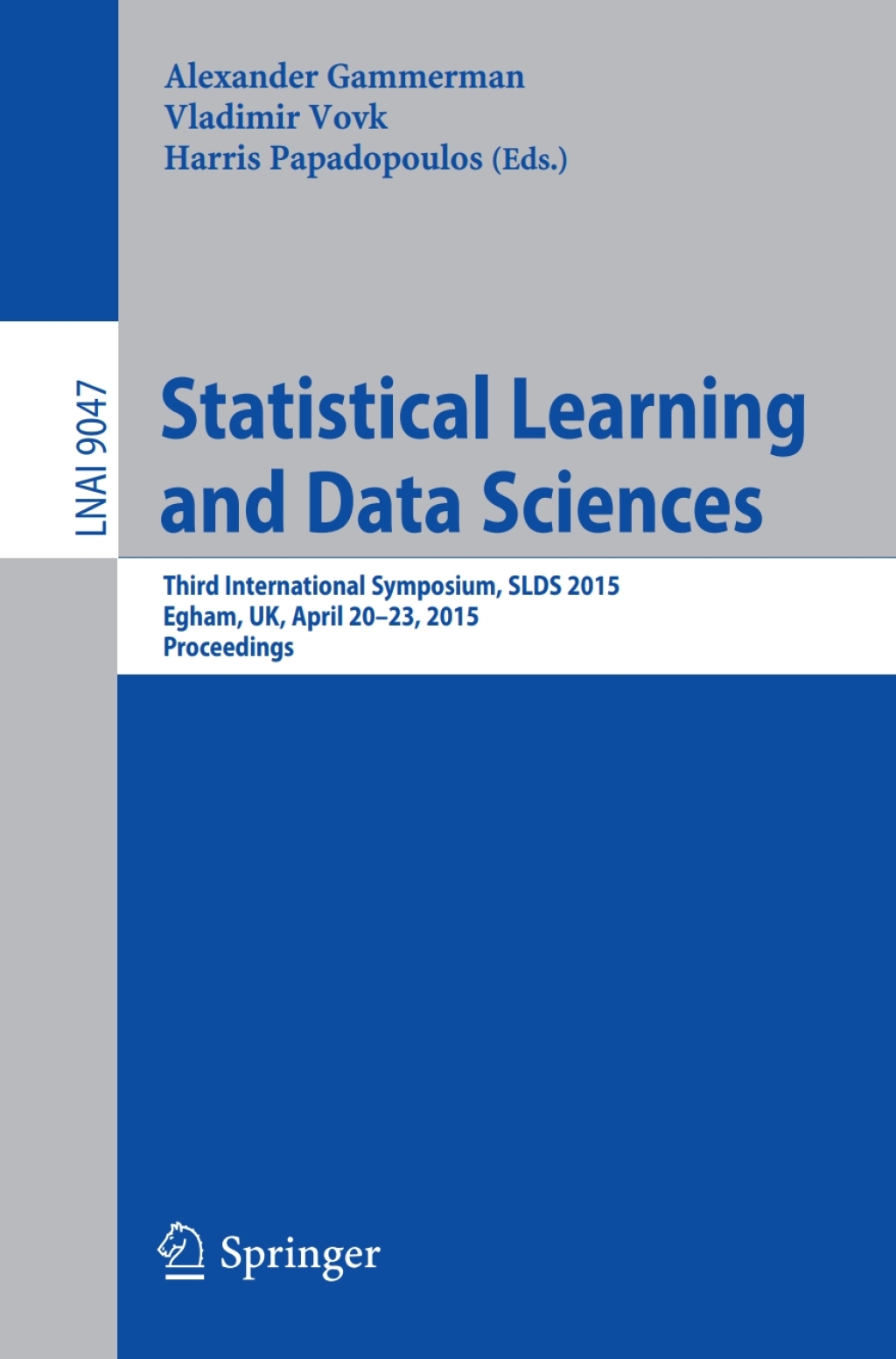 Statistical Learning and Data Sciences (eBook)