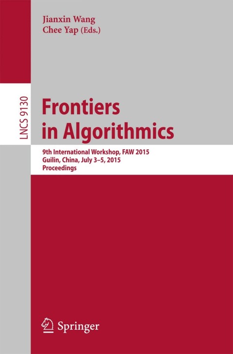 Cover image for book Frontiers in Algorithmics