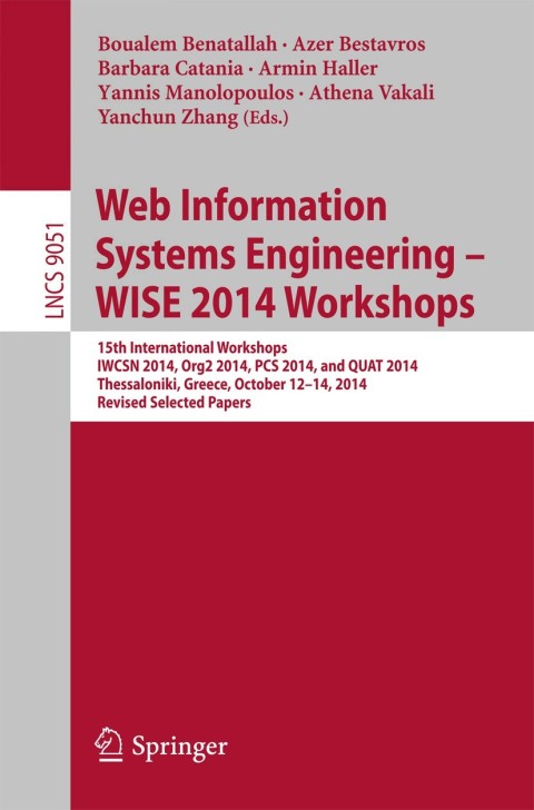 Cover image for book Web Information Systems Engineering – WISE 2014 Workshops