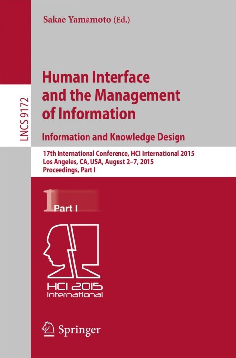 Cover image for book Human Interface and the Management of Information. Information and Knowledge Design