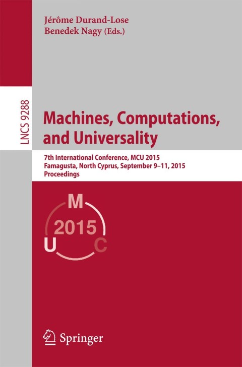 Cover image for book Machines, Computations, and Universality