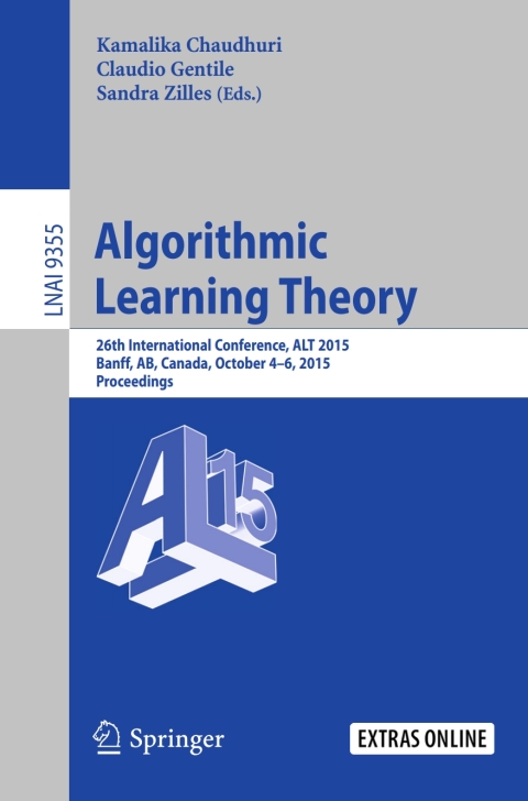 Cover image for book Algorithmic Learning Theory