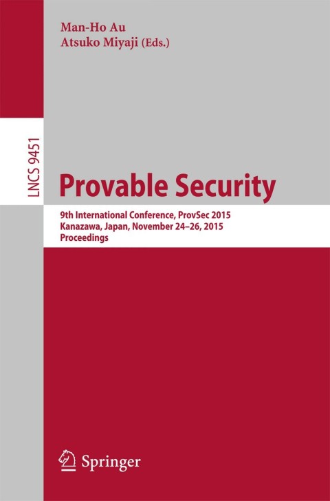 Cover image for book Provable Security