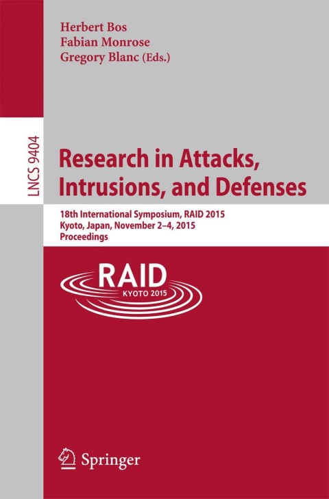Cover image for book Research in Attacks, Intrusions, and Defenses