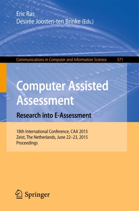 Cover image for book Computer Assisted Assessment. Research into E-Assessment