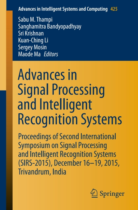 Cover image for book Advances in Signal Processing and Intelligent Recognition Systems