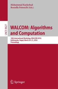 Cover image: WALCOM: Algorithms and Computation 9783319301389