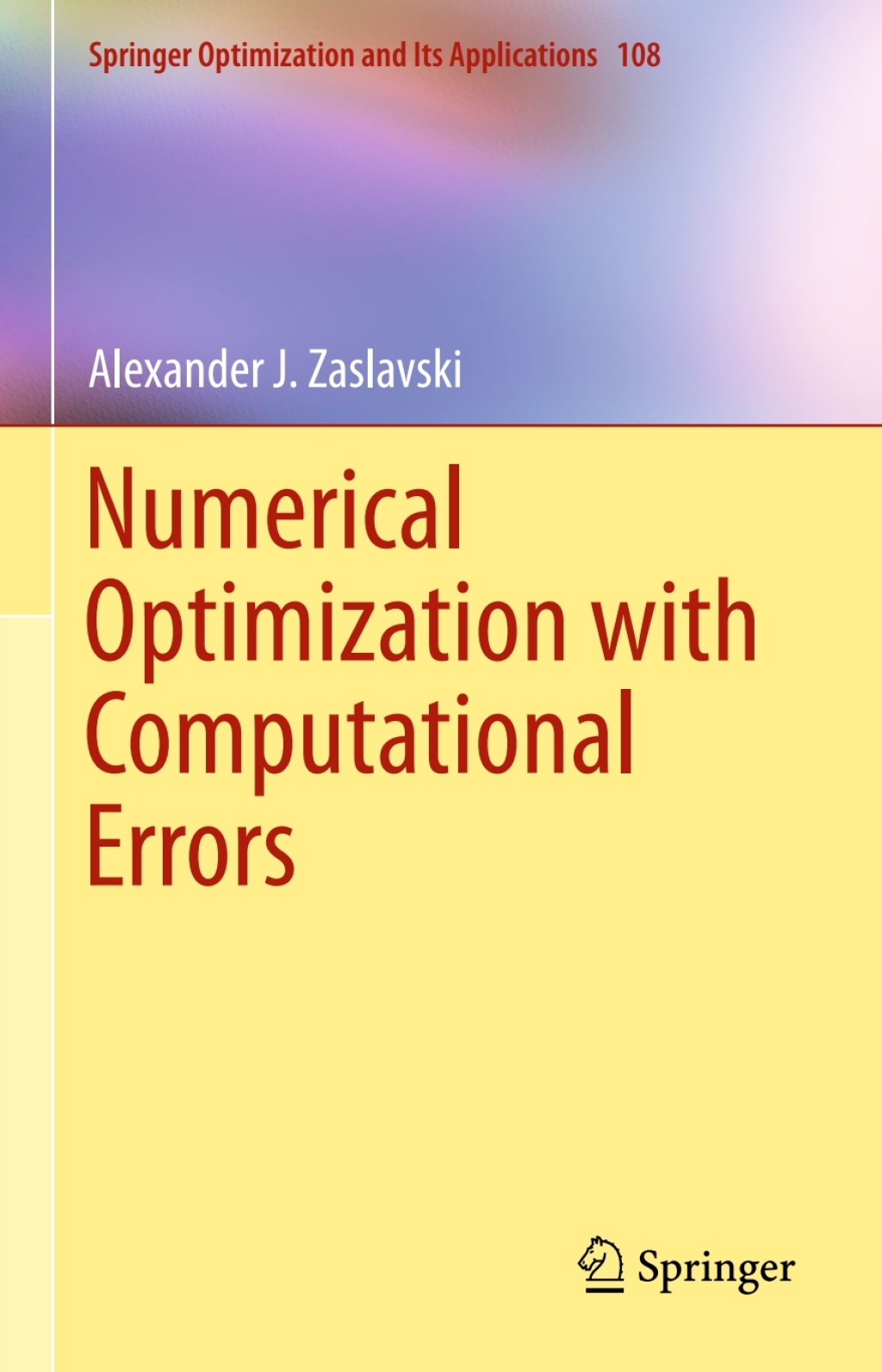 Numerical Optimization with Computational Errors (eBook)