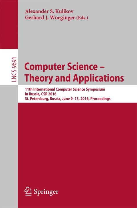 Cover image for book Computer Science – Theory and Applications