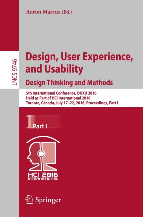 Cover image for book Design, User Experience, and Usability: Design Thinking and Methods