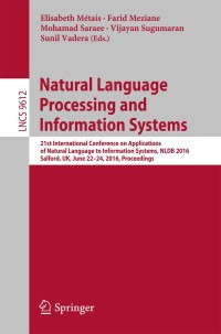 Cover image: Natural Language Processing and Information Systems 9783319417530