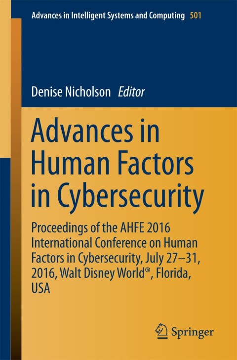 Cover image for book Advances in Human Factors in Cybersecurity