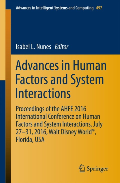 Cover image for book Advances in Human Factors and System Interactions