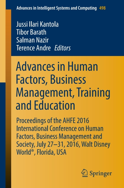 Cover image for book Advances in Human Factors, Business Management, Training and Education