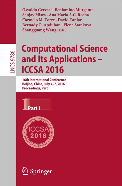 Cover image for book Computational Science and Its Applications – ICCSA 2016