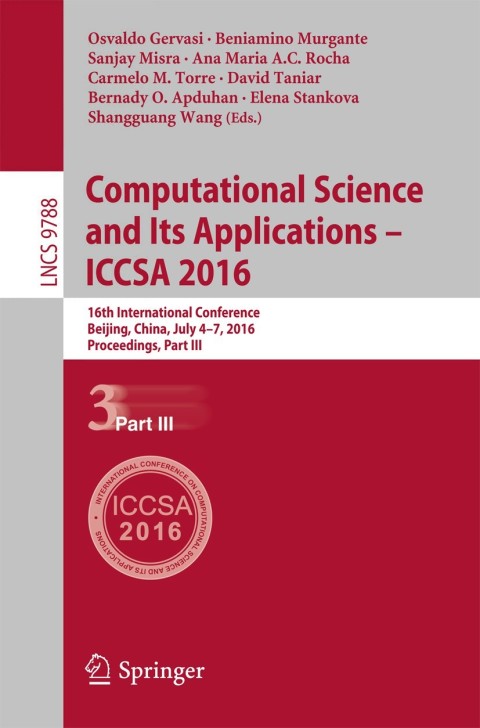 Cover image for book Computational Science and Its Applications - ICCSA 2016