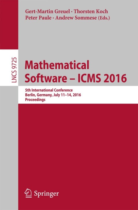 Cover image for book Mathematical Software – ICMS 2016