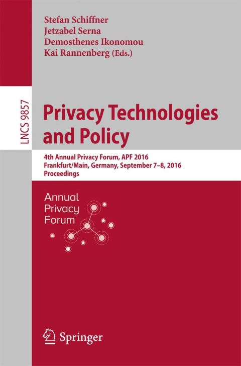 Cover image for book Privacy Technologies and Policy