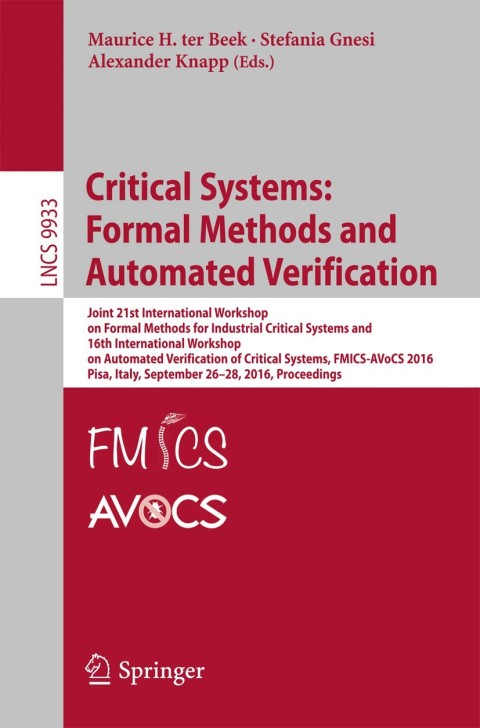 Cover image for book Critical Systems: Formal Methods and Automated Verification