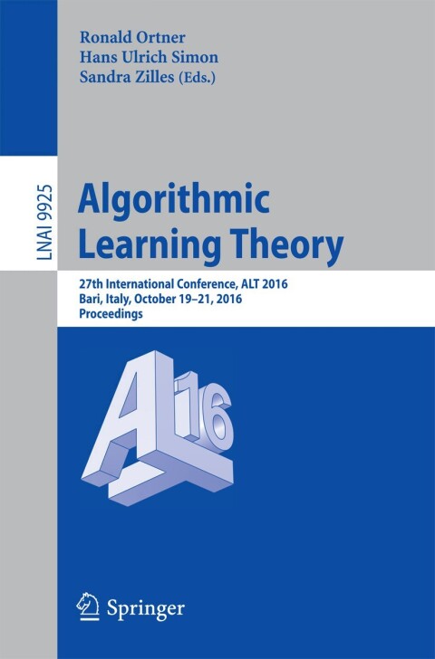 Cover image for book Algorithmic Learning Theory