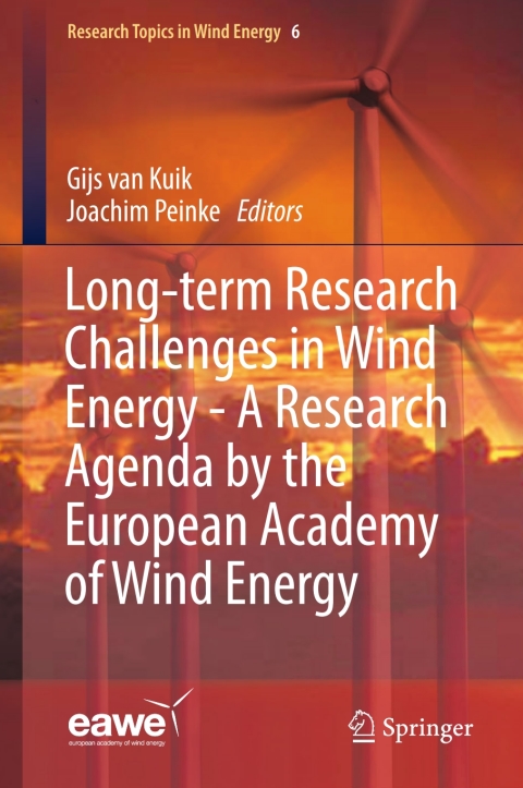 Cover image for book Long-term Research Challenges in Wind Energy - A Research Agenda by the European Academy of Wind Energy