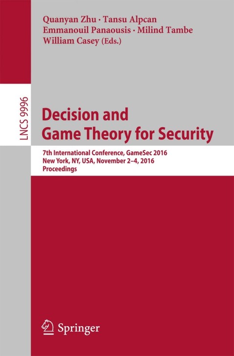Cover image for book Decision and Game Theory for Security