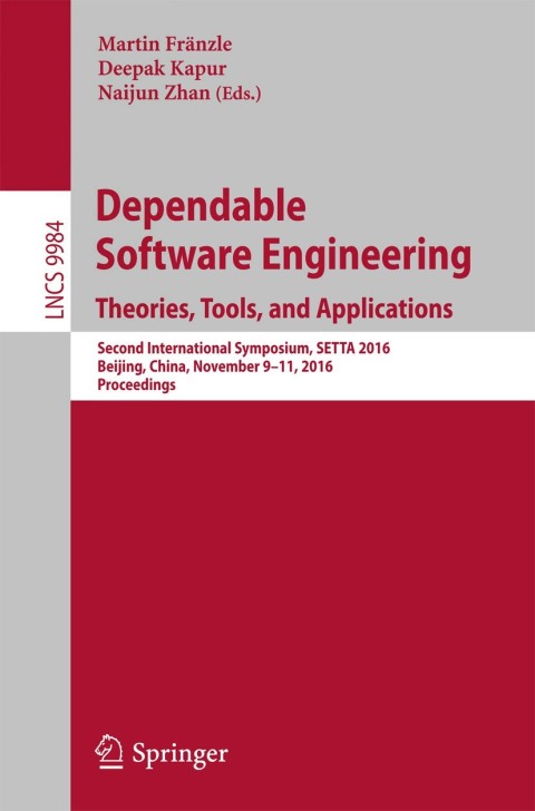 Cover image for book Dependable Software Engineering: Theories, Tools, and Applications