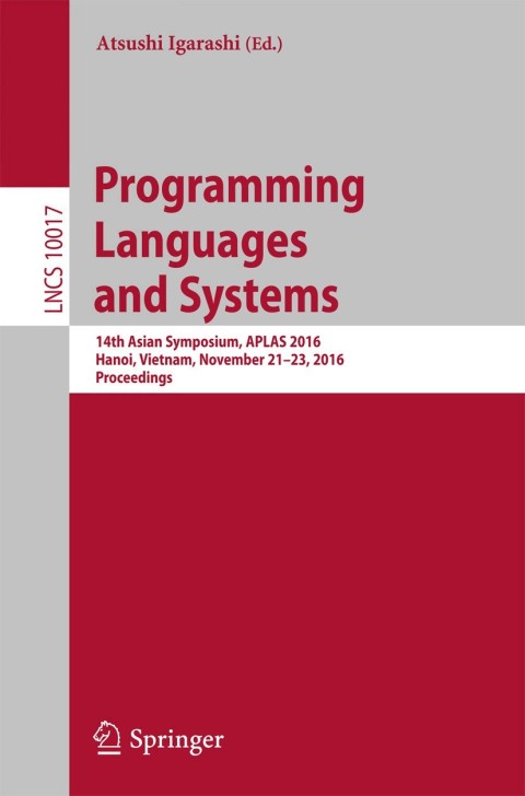 Cover image for book Programming Languages and Systems