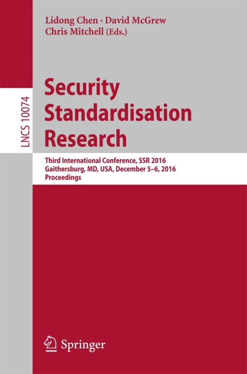Cover image for book Security Standardisation Research
