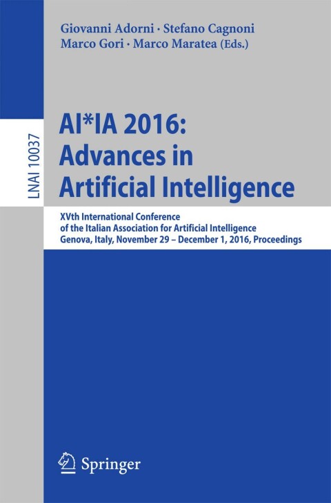 Cover image for book AI*IA 2016 Advances in Artificial Intelligence