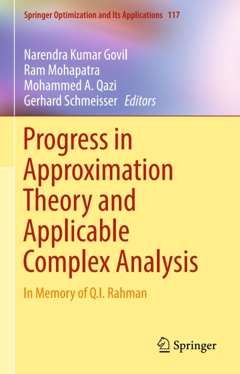 Cover image for book Progress in Approximation Theory and Applicable Complex Analysis