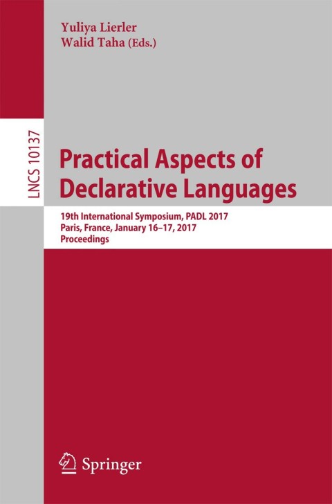 Cover image for book Practical Aspects of Declarative Languages