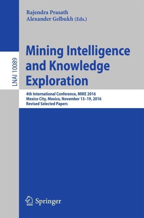 Cover image for book Mining Intelligence and Knowledge Exploration