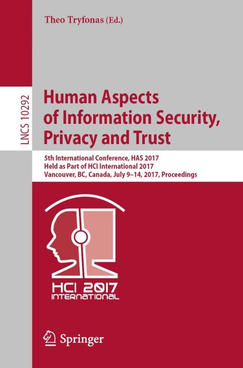 Cover image for book Human Aspects of Information Security, Privacy and Trust