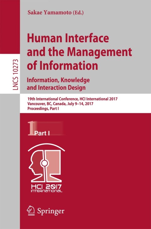 Cover image for book Human Interface and the Management of Information: Information, Knowledge and Interaction Design