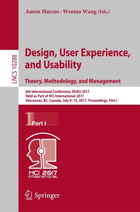 Cover image for book Design, User Experience, and Usability: Theory, Methodology, and Management
