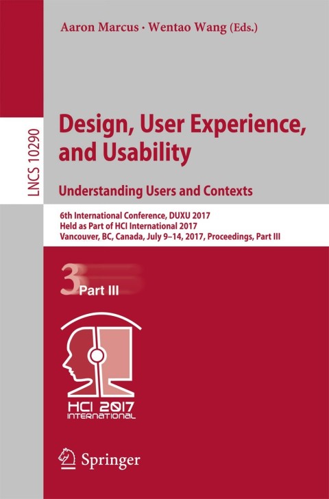 Cover image for book Design, User Experience, and Usability: Understanding Users and Contexts