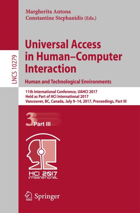 Cover image for book Universal Access in Human–Computer Interaction. Human and Technological Environments