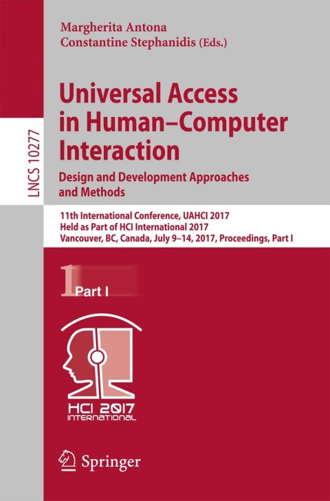 Cover image for book Universal Access in Human–Computer Interaction. Design and Development Approaches and Methods