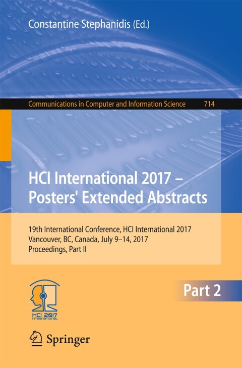 Cover image for book HCI International 2017 – Posters' Extended Abstracts