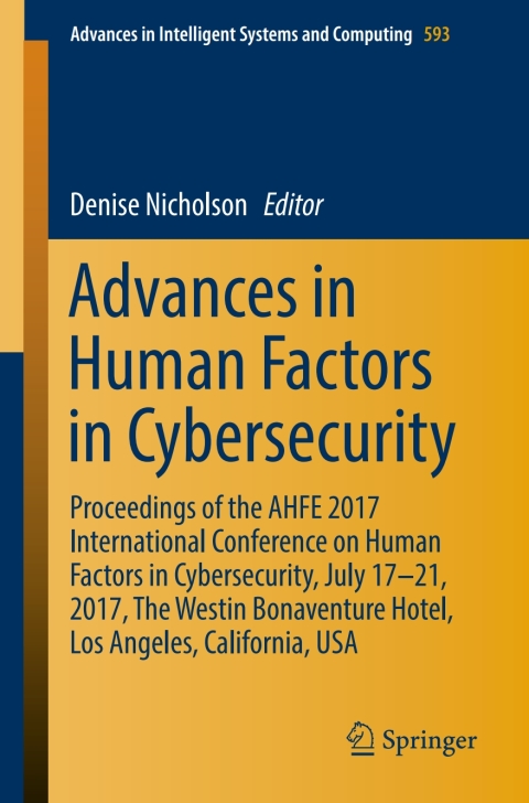 Cover image for book Advances in Human Factors in Cybersecurity