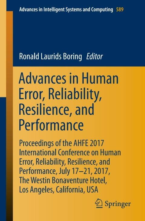 Cover image for book Advances in Human Error, Reliability, Resilience, and Performance