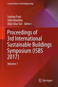 صورة الغلاف: Proceedings of 3rd International Sustainable Buildings Symposium (ISBS 2017) 9783319637082