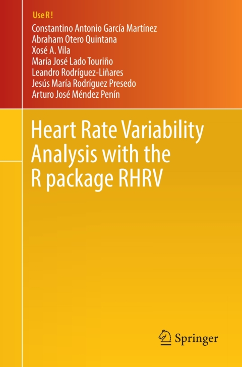Cover image for book Heart Rate Variability Analysis with the R package RHRV