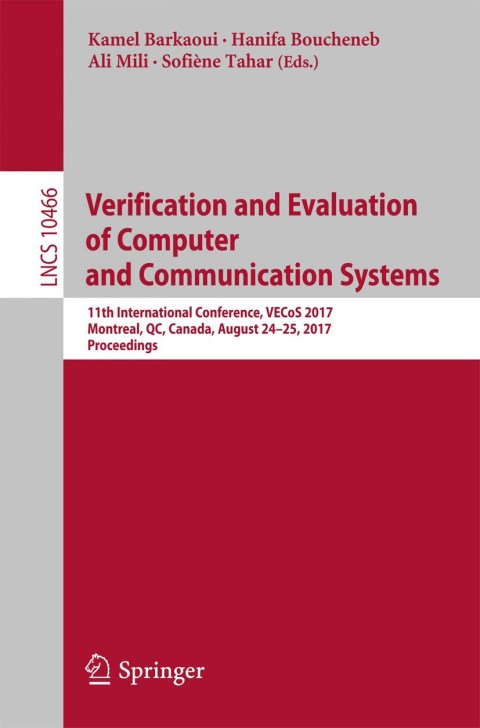 Cover image for book Verification and Evaluation of Computer and Communication Systems
