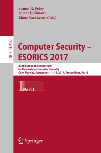 صورة الغلاف: Computer Security – ESORICS 2017 9783319664019