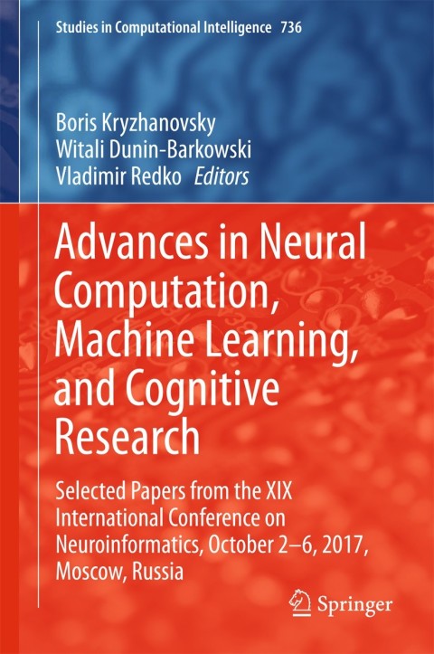 Cover image for book Advances in Neural Computation, Machine Learning, and Cognitive Research