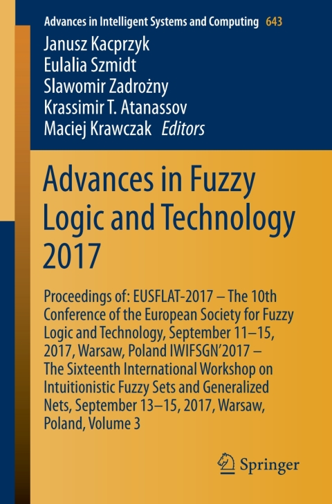 Cover image for book Advances in Fuzzy Logic and Technology 2017