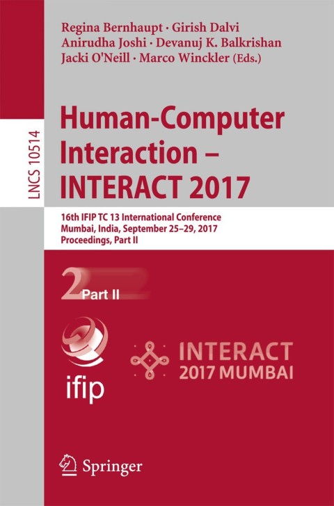 Cover image for book Human-Computer Interaction - INTERACT 2017