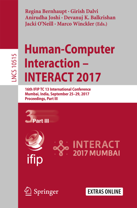 Cover image for book Human-Computer Interaction – INTERACT 2017